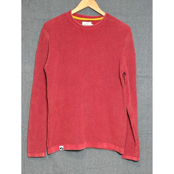 Pepe Jeans London Other - Pepe Jeans London Steven Burnt Red Waffle Knit Cotton Crewneck Sweater Mens M